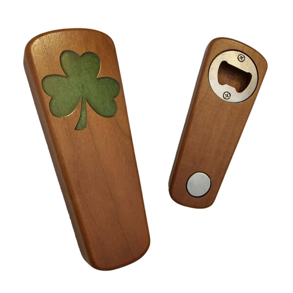 Shamrock Hardwood Bottle Opener