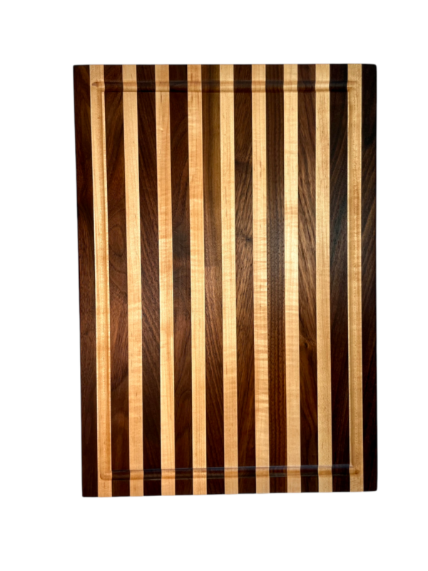 Striped Walnut and Cherry Cutting Board