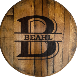 Custom engraved bourbon barrel lid