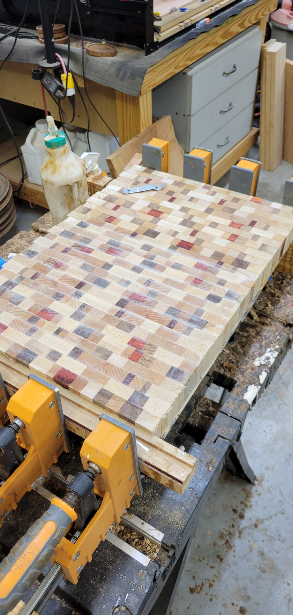 Each board is glued by hand